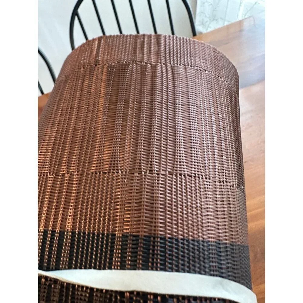 Set of 4 Woven Vinyl Placemats - Brown & Black Striped